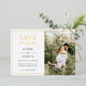 Elegantes klassisches Foto mit Pressed Folieneinladung (Stehend vorne)