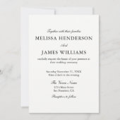 Elegantes klassisches Foto White Wedding Einladung (Vorderseite)