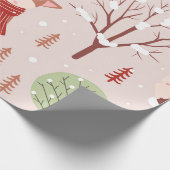 Elegantes klassisches Fox-Muster Geschenkpapier (Ecke)