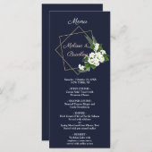 Elegantes klassisches geometrisches Hochzeitsmenü Programm (Vorne/Hinten)