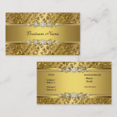 Elegantes, klassisches Gold Damask Embossed Image Visitenkarte (Vorne/Hinten)
