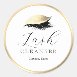 Elegantes, klassisches Gold Eyelash Cleanser-Produ Runder Aufkleber