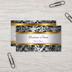 Elegantes klassisches Gold Gray Schwarz Visitenkarte