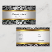 Elegantes klassisches Gold Gray Schwarz Visitenkarte (Vorne/Hinten)