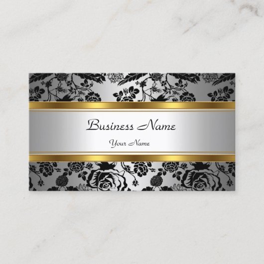 Elegantes klassisches Gold Gray Schwarz Visitenkarte (Vorderseite)