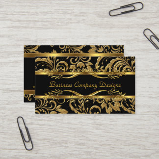 Elegantes, klassisches Gold-Schwarz-Damaskus-Präge Visitenkarte