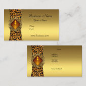 Elegantes, klassisches Goldleopardentier Jewel Visitenkarte (Vorne/Hinten)