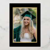 Elegantes klassisches Graduiertengold Folieneinladung (Rückseite)