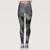 Elegantes klassisches graues Rose-Foto Leggings (Vorderseite)