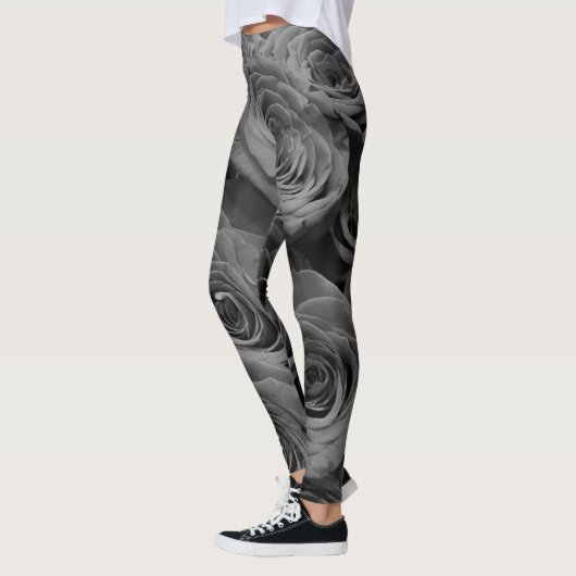 Elegantes klassisches graues Rose-Foto Leggings (Links)