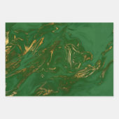 Elegantes klassisches Grün- und Goldmarmor Geschenkpapier Set (Vorderseite 2)