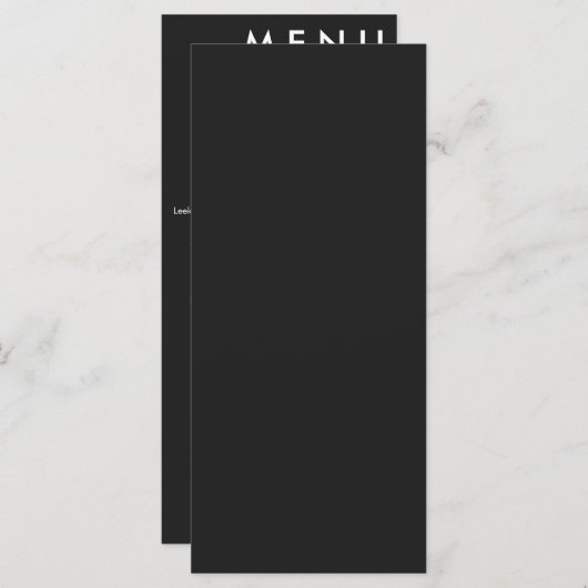 Elegantes klassisches Hochzeitmenü Menükarte (Vorne/Hinten)