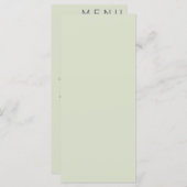 Elegantes klassisches Hochzeitmenü Menükarte (Vorne/Hinten)