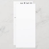 Elegantes klassisches Hochzeitmenü Menükarte (Vorne/Hinten)