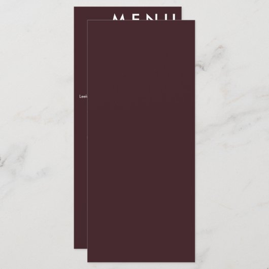 Elegantes klassisches Hochzeitmenü Menükarte (Vorne/Hinten)