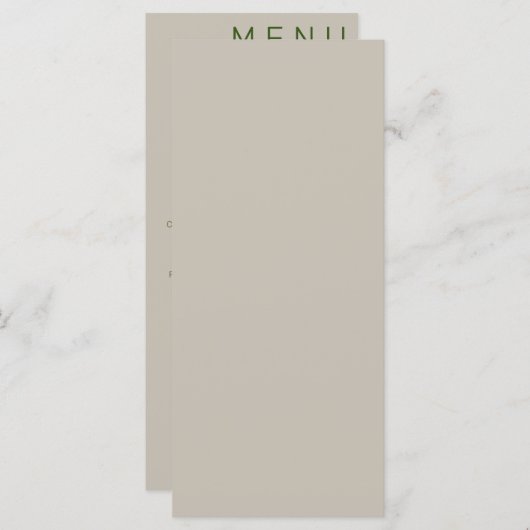 Elegantes klassisches Hochzeitmenü Menükarte (Vorne/Hinten)