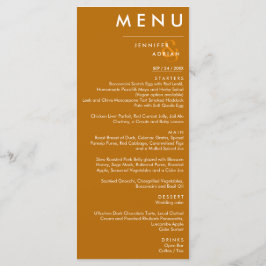 Elegantes klassisches Hochzeitmenü Menükarte