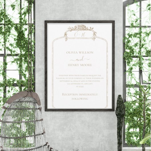 Elegantes klassisches Hochzeitsdesign Einladung