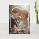 Elegantes klassisches Hochzeitsfest-Foto gefaltet Dankeskarte (Vorderseite)