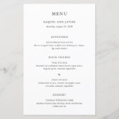 Elegantes klassisches Hochzeitsmenü (Vorderseite)