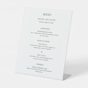 Elegantes klassisches Hochzeitsmenü Sockelschild