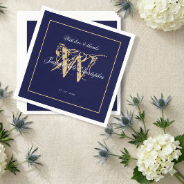 Elegantes klassisches Hochzeitspapier für Navy & G Serviette