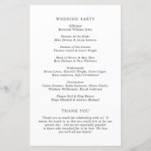 Elegantes klassisches Hochzeitsprogramm (Rückseite)