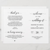 Elegantes klassisches Hochzeitsprogramm für faltba (Vorne/Hinten)