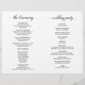 Elegantes klassisches Hochzeitsprogramm für faltba (Rückseite)