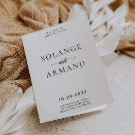 Elegantes klassisches Hochzeitsprogramm für klassi Programm