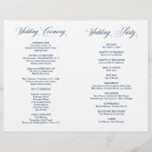 Elegantes klassisches Hochzeitsprogramm für Navy B (Rückseite)