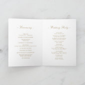 Elegantes klassisches Hochzeitsprogramm mit golden Programm (Innenseite)