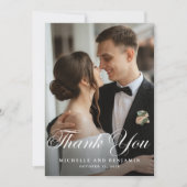 Elegantes klassisches Hochzeitssemble Dankeskarte (Vorderseite)