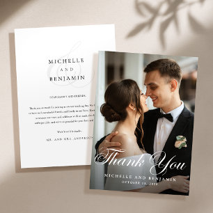Elegantes klassisches Hochzeitssemble Dankeskarte