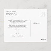 Elegantes klassisches Kalligrafie-Foto danke postc Postkarte (Rückseite)