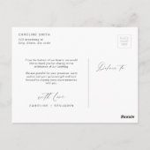 Elegantes klassisches Kalligrafie-Foto danke postc Postkarte (Rückseite)