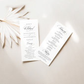 Elegantes klassisches Kalligrafie-Hochzeitsprogram