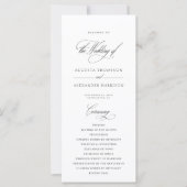 Elegantes klassisches Kalligrafie-Hochzeitsprogram (Vorderseite)