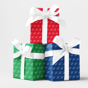 Elegantes klassisches Kalligrafie-Monogramm-Set Geschenkpapier Set