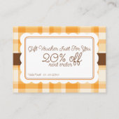 Elegantes klassisches Kariertes Mustergeschenk für Rabattkarte (Vorderseite)