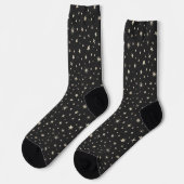 Elegantes, klassisches Karkohle Gray Silver Stars Socken (Linkes Detail)