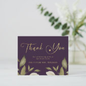 Elegantes, klassisches lila Brautparty Dankeskarte (Stehend Vorderseite)