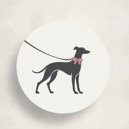 Elegantes klassisches Logo-Aufkleber für Hundeausf Runder Aufkleber