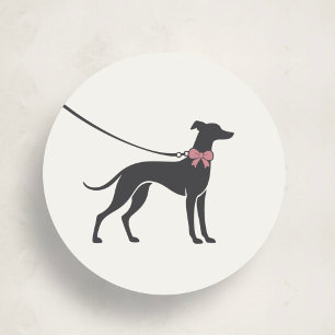 Elegantes klassisches Logo-Aufkleber für Hundeausf Runder Aufkleber