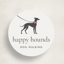 Elegantes klassisches Logo für Hundeausführer mit  Runder Aufkleber