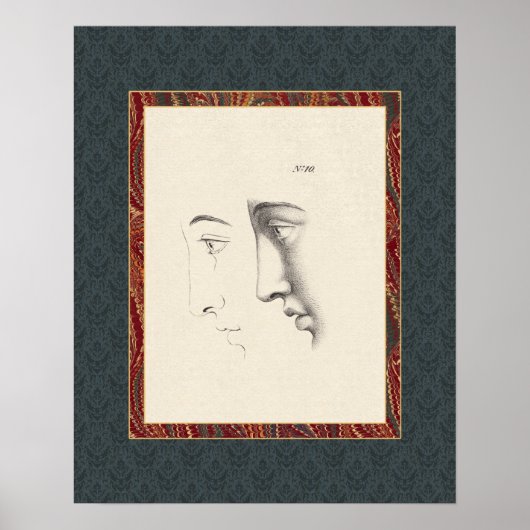 Elegantes klassisches Männchen Gesicht in Profil A Poster (Vorne)