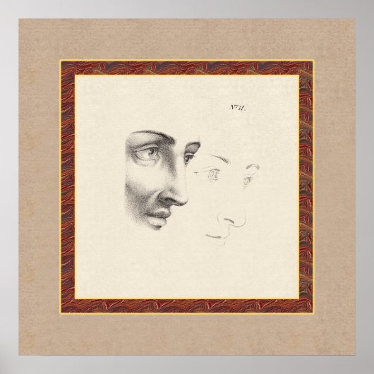 Elegantes klassisches Männchen Gesicht in Profil A Poster (Vorne)