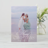 Elegantes klassisches MERRY Weihnachtskalligrafie- Feiertagskarte (Stehend Vorderseite)