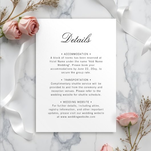 Elegantes klassisches Minimalistisches schlichtes Begleitkarte