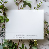 Elegantes klassisches Minimalistisches Weiß Mitteilungskarte